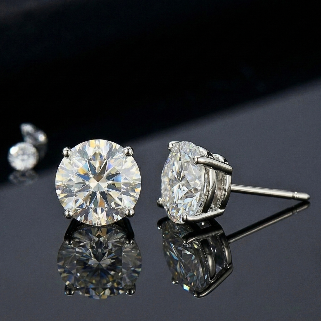 Untitled design (6) The Kohinoor Solitaire Studs - Image 1