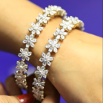 The Bahar Floral Diamond Bangles - Image 4