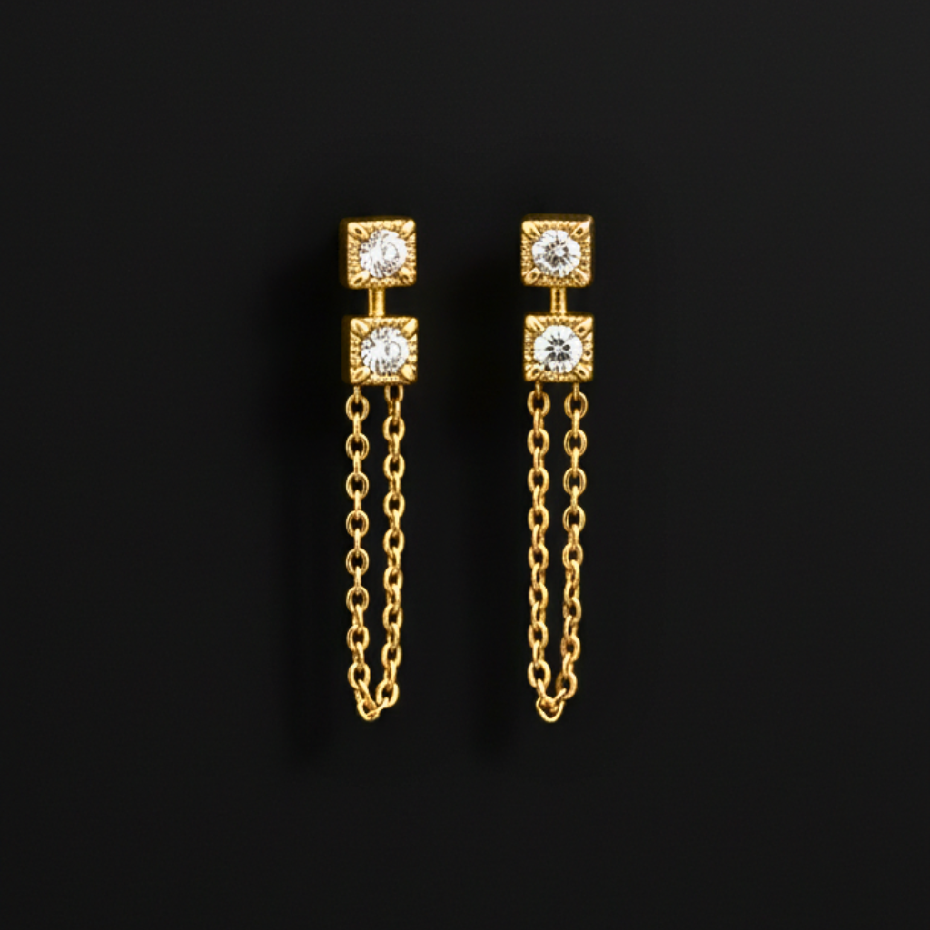 Untitled design (6) Do-Ratan Chain Earrings - Image 1