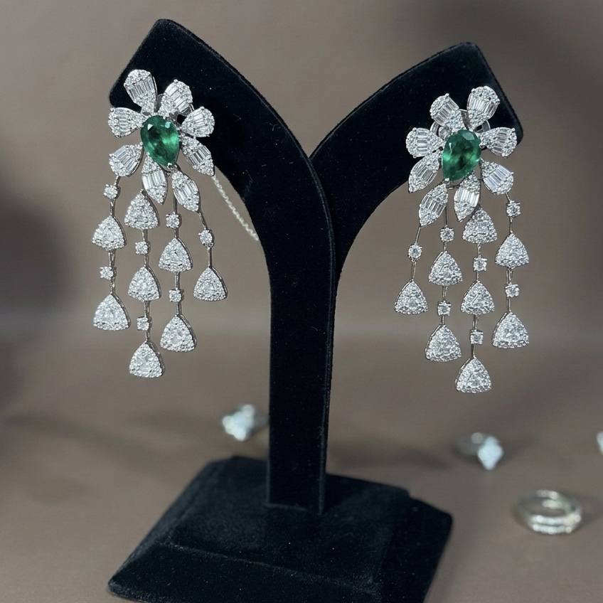 IMG_5280 Aashna Emerald Earrings - Image 1
