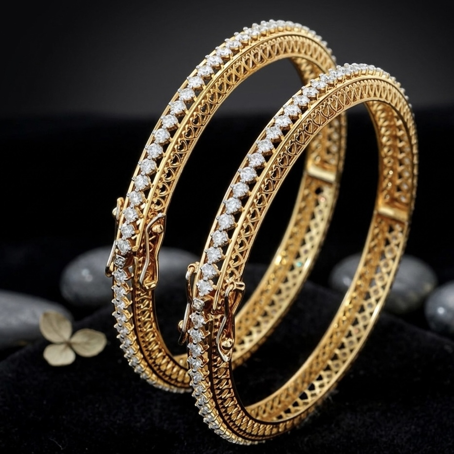 IMG_6420 (1) Crown Diamond Bangles - Image 1