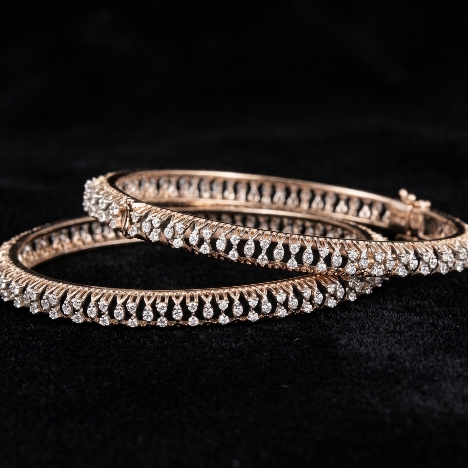 IMG_7150 Wave Diamond Bangles - Image 1