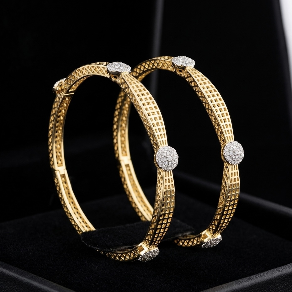 IMG_7152 Dome Diamond Bangles - Image 1