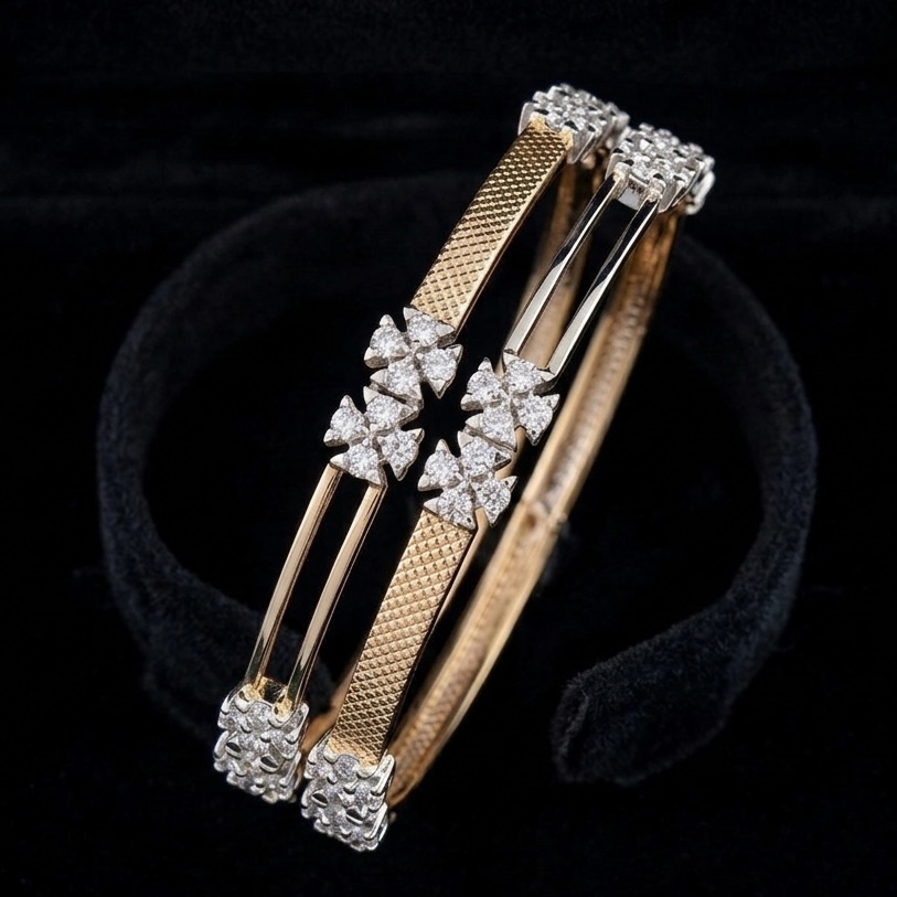 IMG_7161 Mayurika Diamond Bangles - Image 1