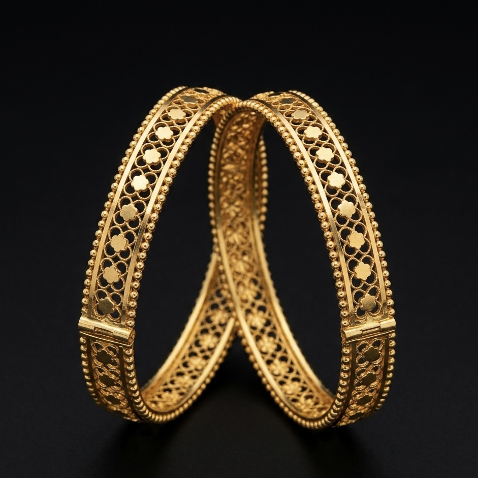 IMG_0522 Trellis Gold Bangles - Image 1
