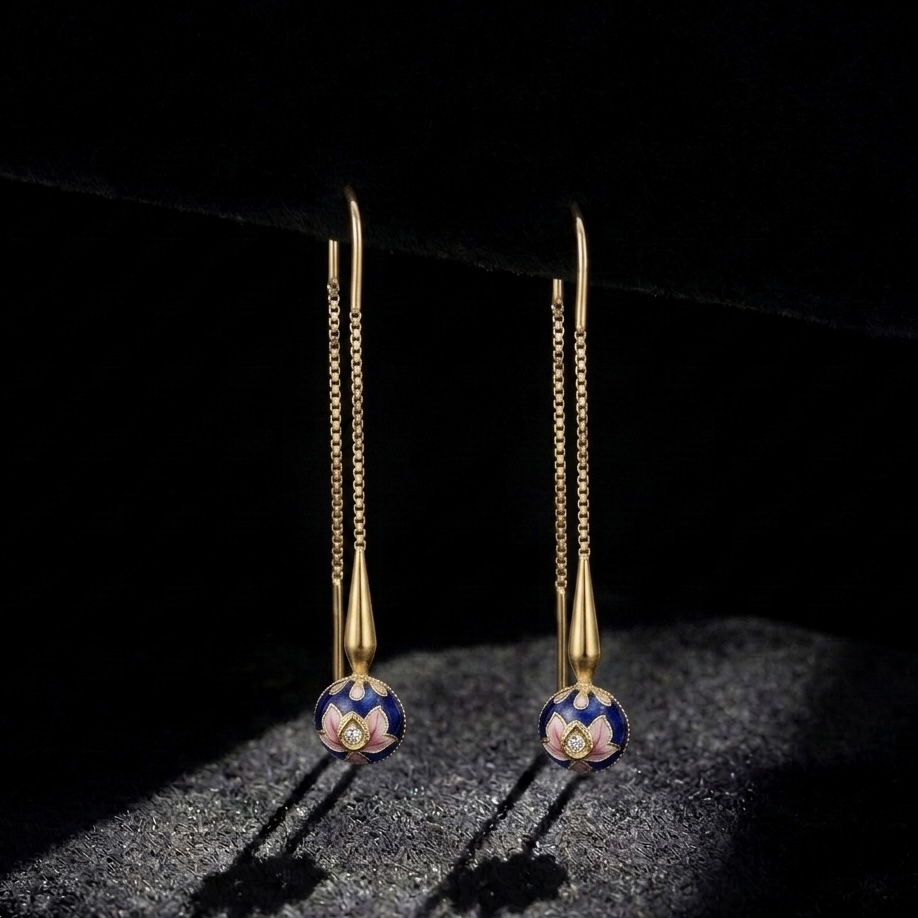 IMG_1151 Neel Sui Dhaga Earrings - Image 1