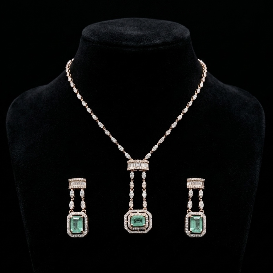 IMG_8730 Emerald Diamond Necklace - Image 1