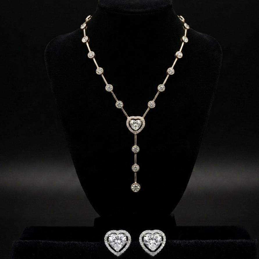 IMG_8736 Heart Diamond Necklace - Image 1