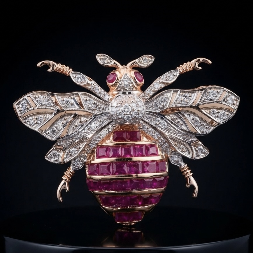 IMG_1919 Bee Diamond Brooch - Image 1