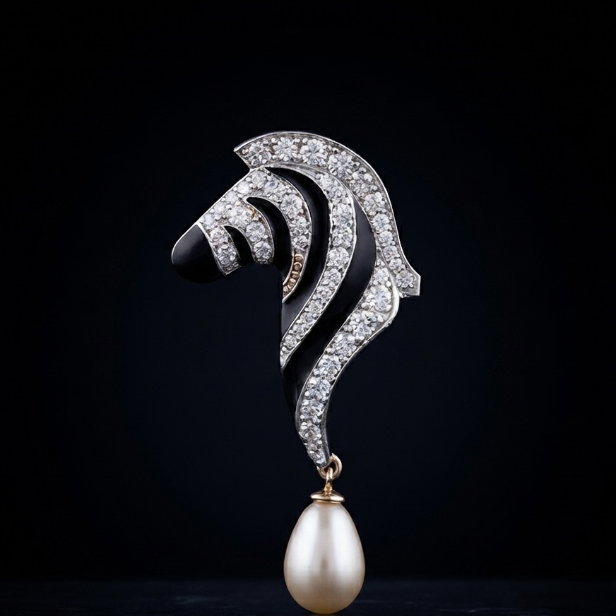 IMG_1920 Zebra Diamond Brooch - Image 1