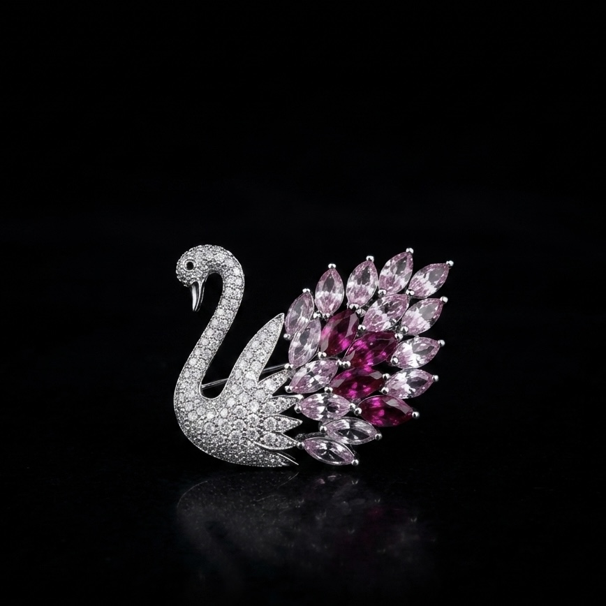 IMG_1921 Swan Diamond Brooch - Image 1