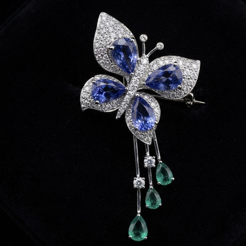 IMG_1923 Papillon Diamond Brooch - Image 1
