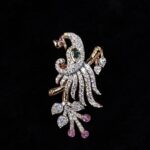 Peacock Diamond Brooch