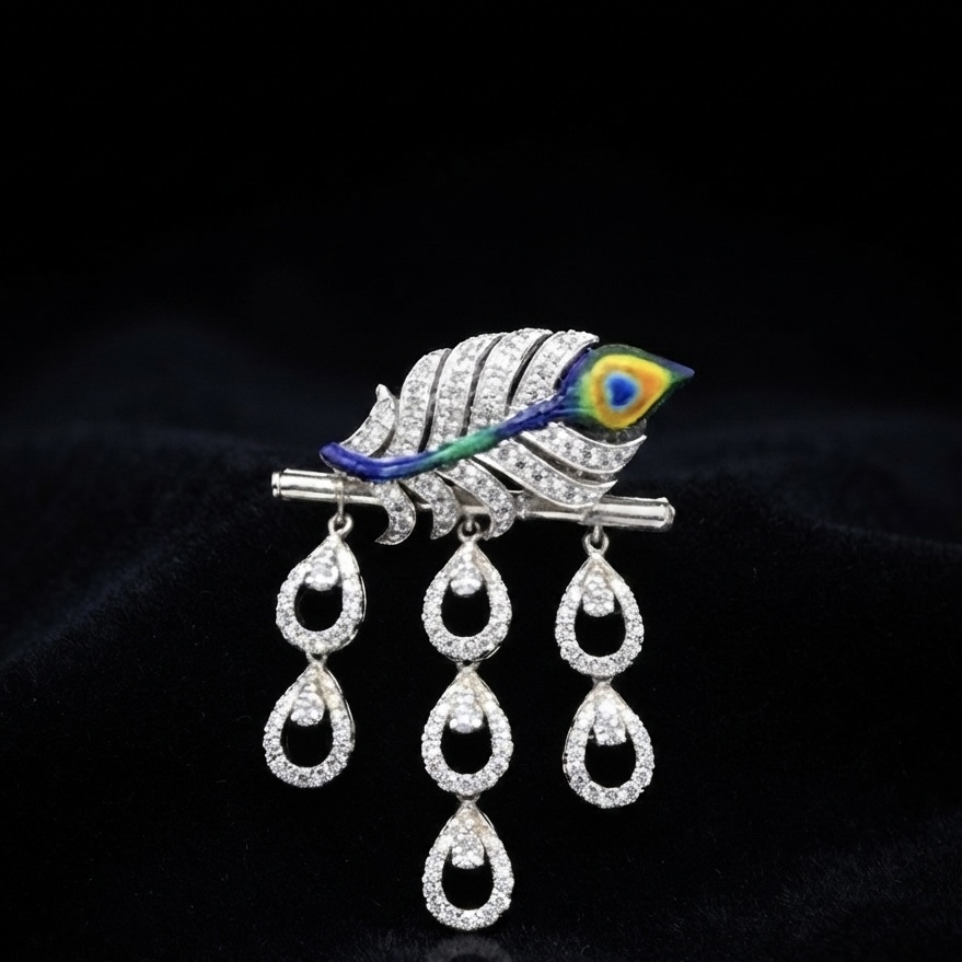 IMG_1931 Feather Diamond Brooch - Image 1