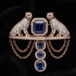 Twin Panthers Diamond Brooch