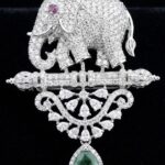 Majestic Elephant Diamond Brooch - Image 2