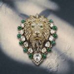 Lion Crown Diamond Brooch - Image 4